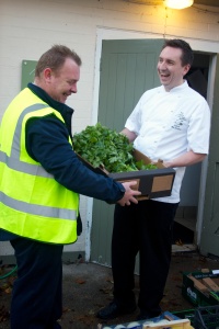 James McKenzie checks the daily veg delivery 01